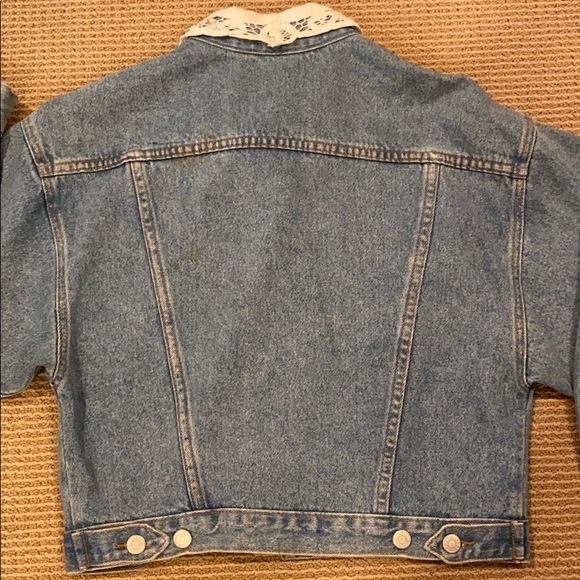 JUST USA JEAN JACKET WITH ENGLISH LACE FIRM - Picture 7 of 8